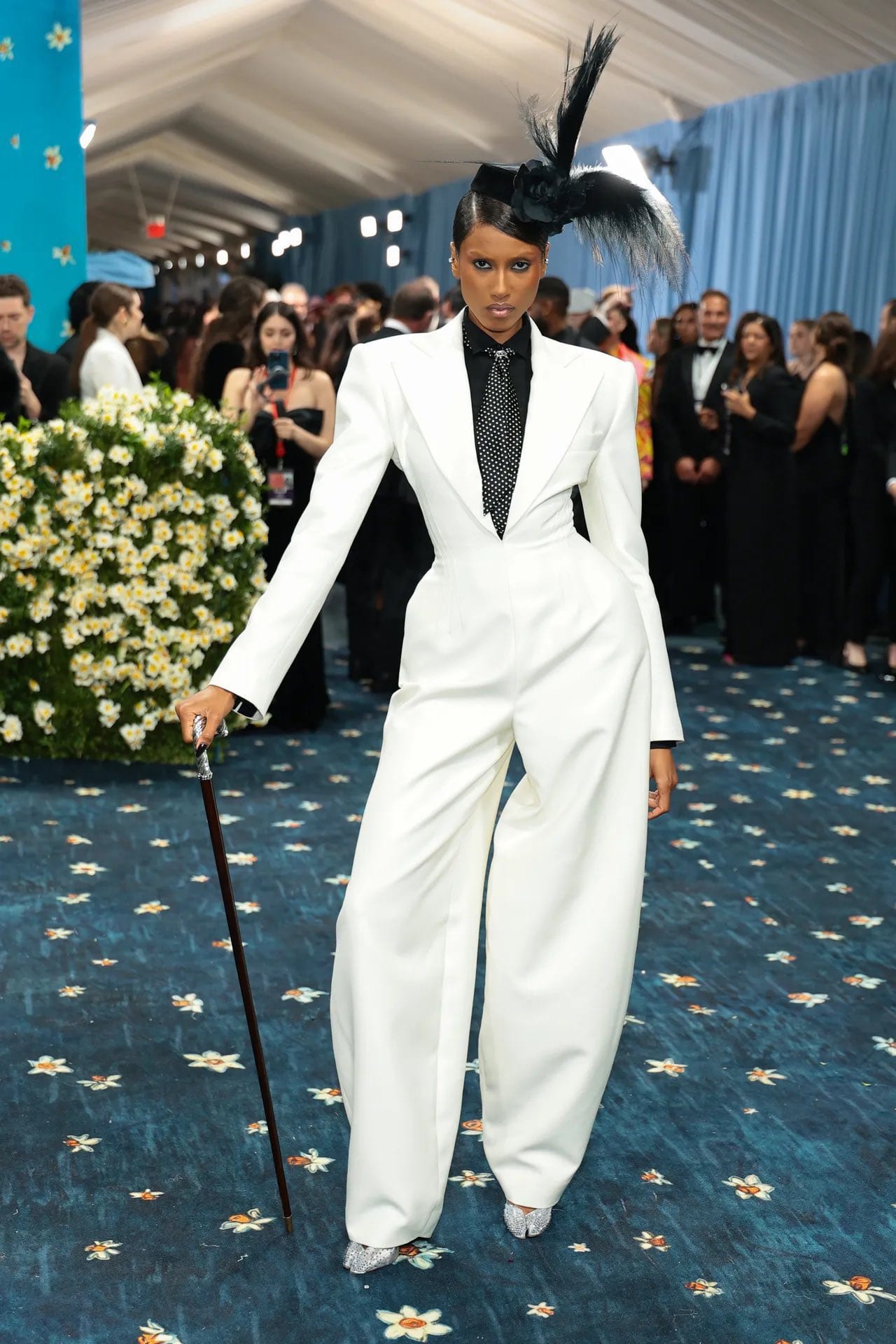 Dutch model Imaan Hammam wears the Bridiela Una Strass in silver to the 2025 MET Gala. PHOTO: X/BLONDIEJPG